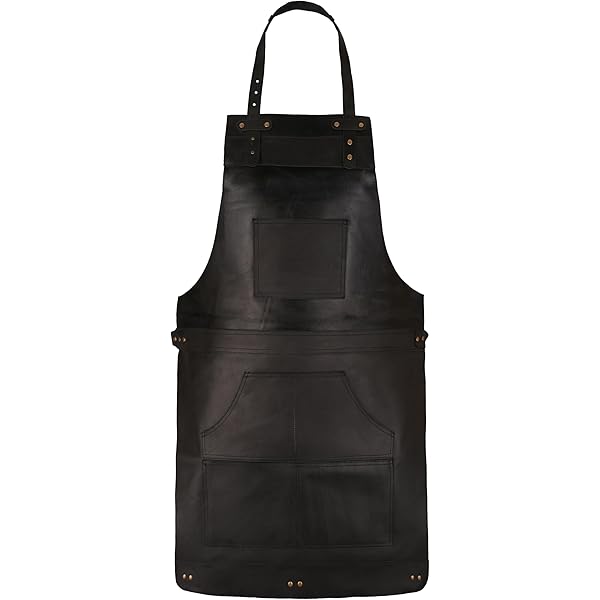 HEAVEN HUSH Genuine Leather Apron for Men, Adjustable Straps